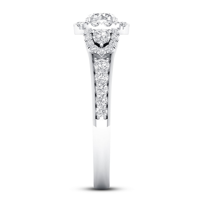 Certified Diamond Engagement Ring 1 ct tw Round 14K White Gold