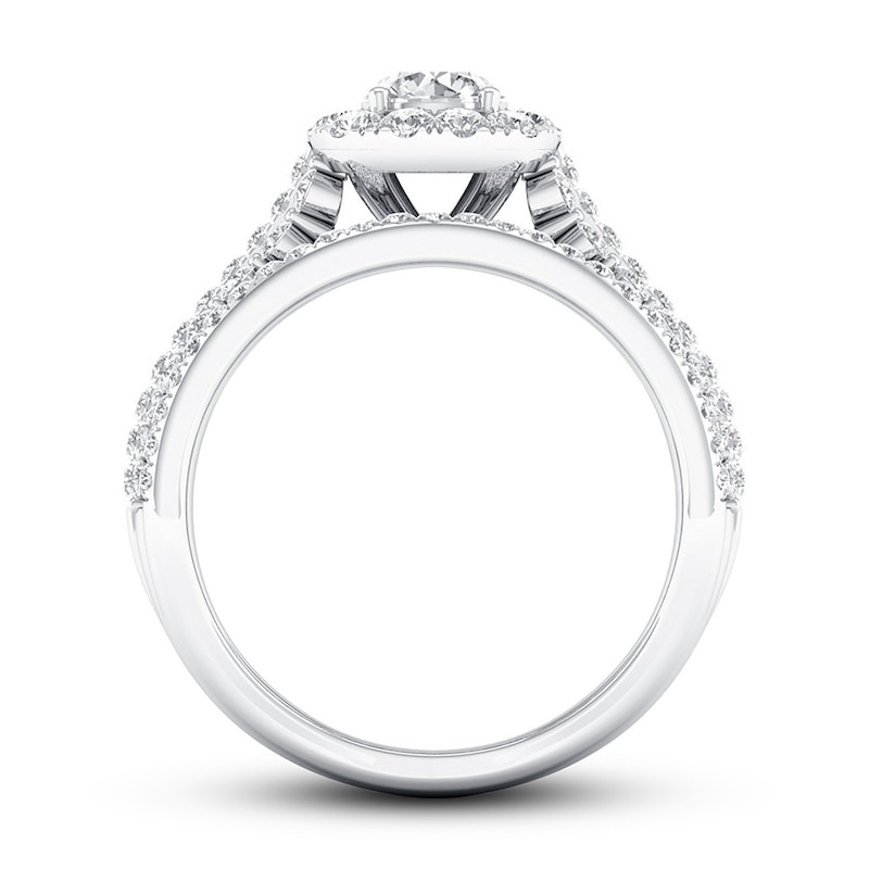 Certified Diamond Engagement Ring 1-3/8 ct tw 14K White Gold