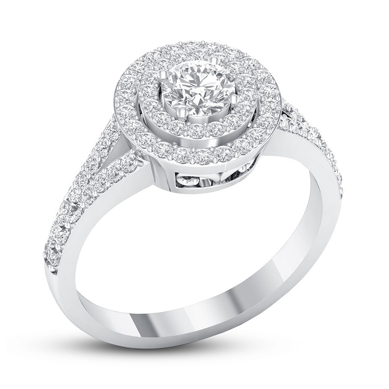 Certified Diamond Engagement Ring 3/4 ct tw 14K White Gold