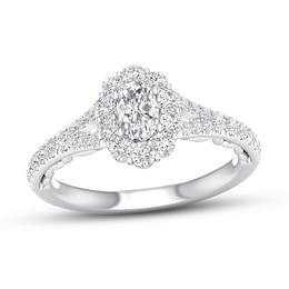 Now + Forever Certified Diamond Engagement Ring 7/8 ct tw 14K White Gold