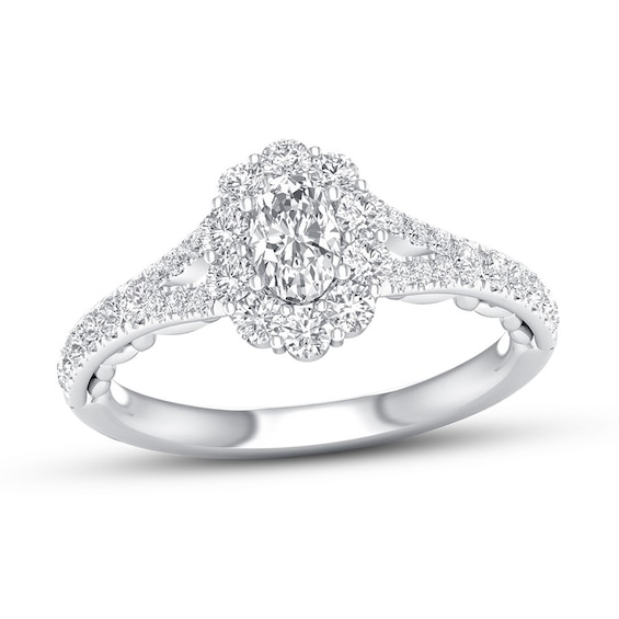 Now + Forever Certified Diamond Engagement Ring 7/8 ct tw 14K White Gold