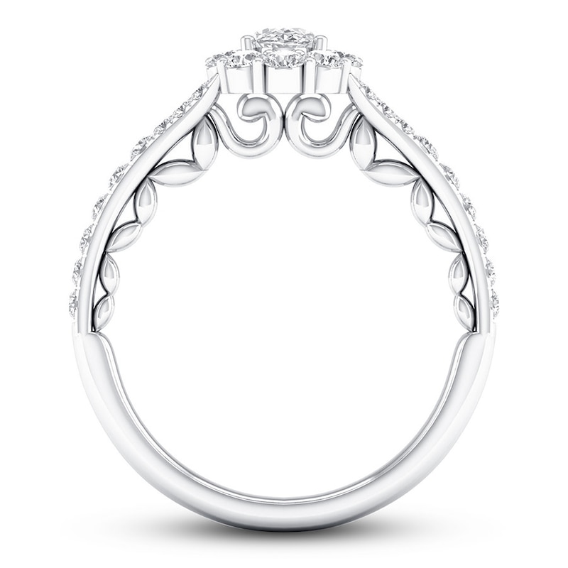 Certified Diamond Engagement Ring 7/8 ct tw 14K White Gold