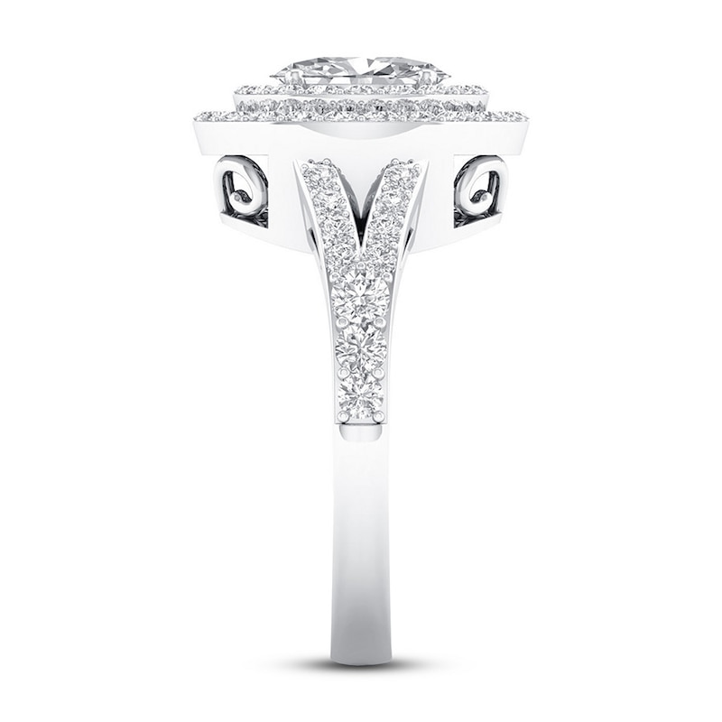 Certified Diamond Engagement Ring 3/4 ct tw 14K White Gold