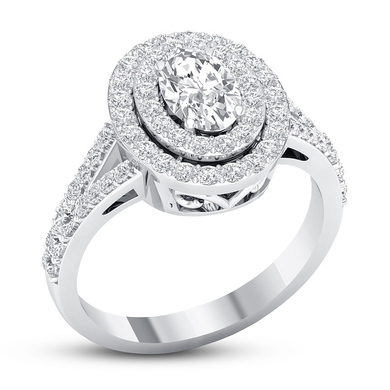Certified Diamond Engagement Ring 3/4 ct tw 14K White Gold