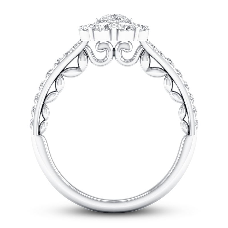 Certified Diamond Engagement Ring 1-1/8 ct tw 14K White Gold