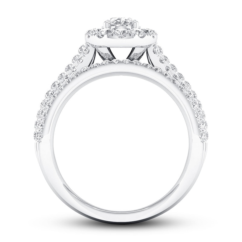 Certified Diamond Engagement Ring 1-3/8 ct tw 14K White Gold