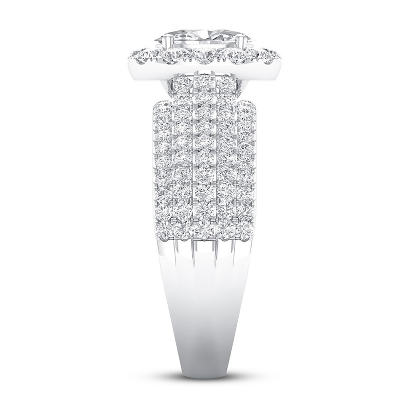 Certified Diamond Engagement Ring 1-3/8 ct tw 14K White Gold