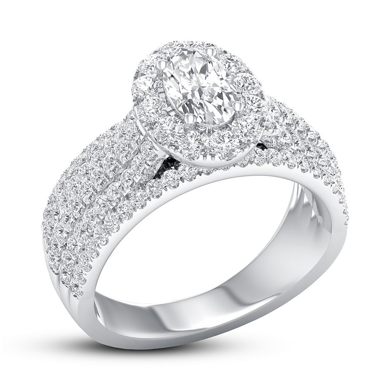 Certified Diamond Engagement Ring 1-3/8 ct tw 14K White Gold