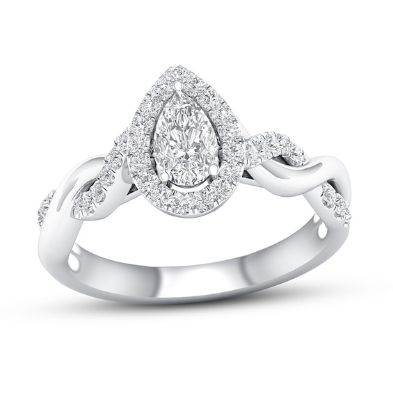 Now + Forever Certified Diamond Engagement Ring 3/4 ct tw 14K White Gold