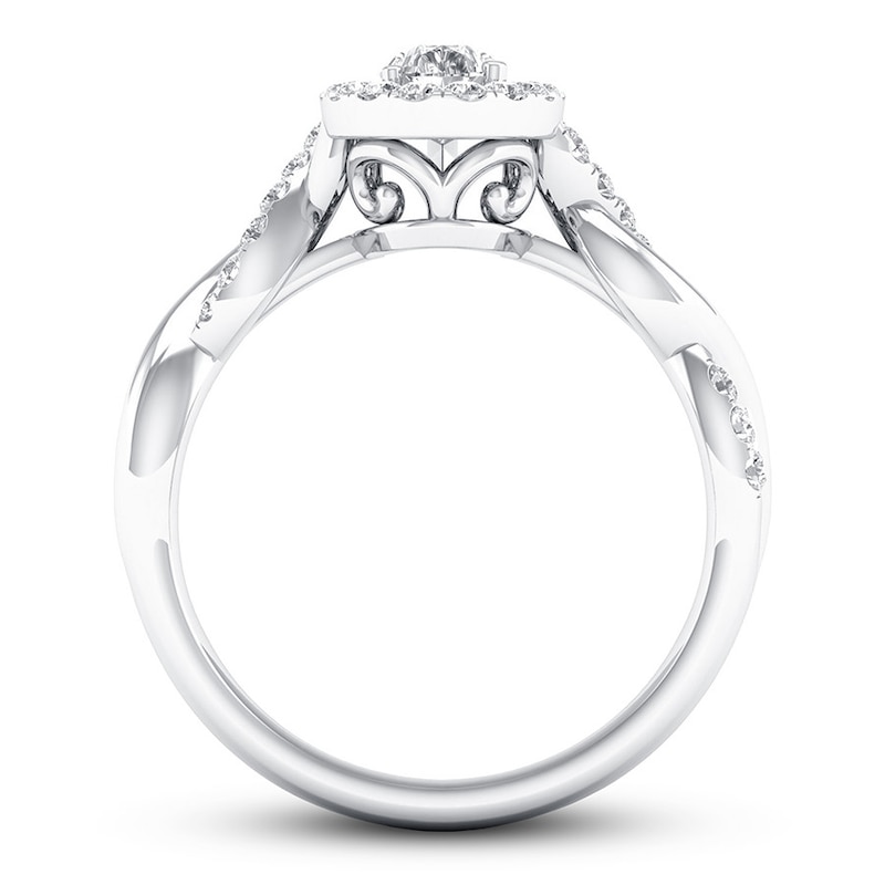 Certified Diamond Engagement Ring 3/4 ct tw 14K White Gold