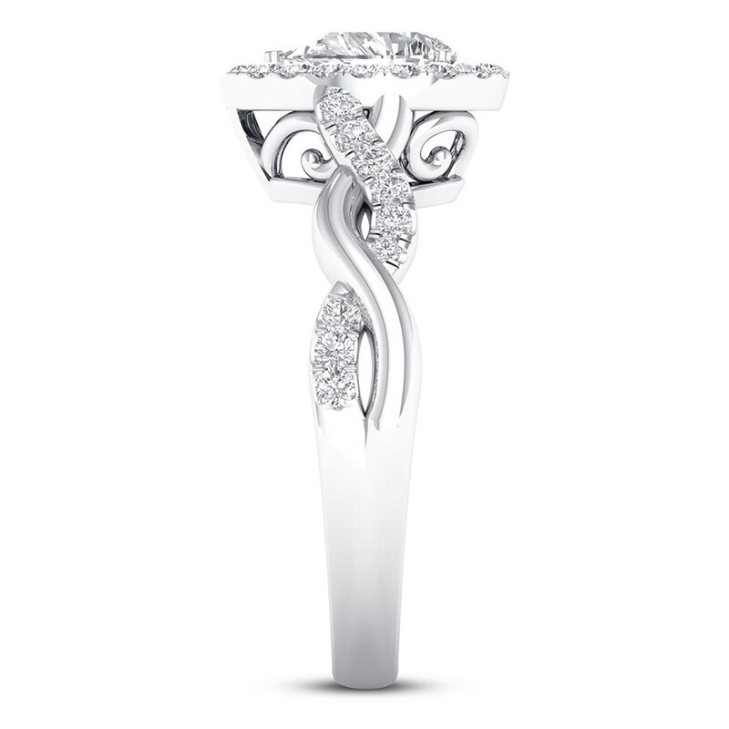 Certified Diamond Engagement Ring 3/4 ct tw 14K White Gold