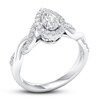 Certified Diamond Engagement Ring 3/4 ct tw 14K White Gold