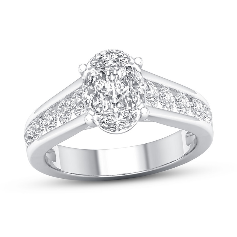 Certified Diamond Engagement Ring 1/2 ct tw Oval-cut  14K White Gold