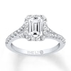 Thumbnail Image 0 of THE LEO Diamond Engagement Ring 1 ct tw Emerald & Round-cut 14K White Gold