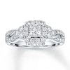 Thumbnail Image 0 of THE LEO Diamond Engagement Ring 1-1/8 ct tw Princess & Round-cut 14K White Gold