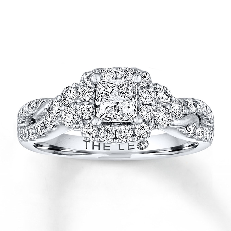 Main Image 1 of THE LEO Diamond Engagement Ring 1-1/8 ct tw Princess & Round-cut 14K White Gold