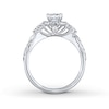 Thumbnail Image 1 of THE LEO Diamond Engagement Ring 1-1/8 ct tw Princess & Round-cut 14K White Gold