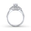 Thumbnail Image 2 of THE LEO Diamond Engagement Ring 1-1/8 ct tw Princess & Round-cut 14K White Gold