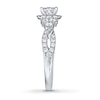 Thumbnail Image 2 of THE LEO Diamond Engagement Ring 1-1/8 ct tw Princess & Round-cut 14K White Gold