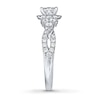 Thumbnail Image 3 of THE LEO Diamond Engagement Ring 1-1/8 ct tw Princess & Round-cut 14K White Gold