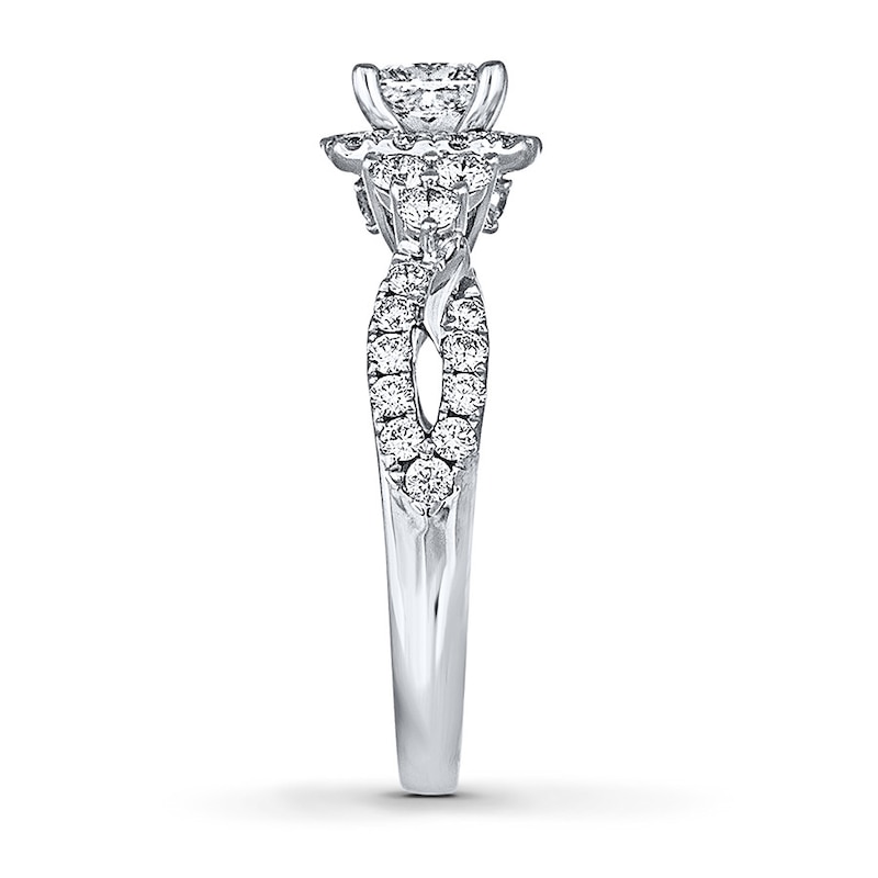 Main Image 3 of THE LEO Diamond Engagement Ring 1-1/8 ct tw Princess & Round-cut 14K White Gold