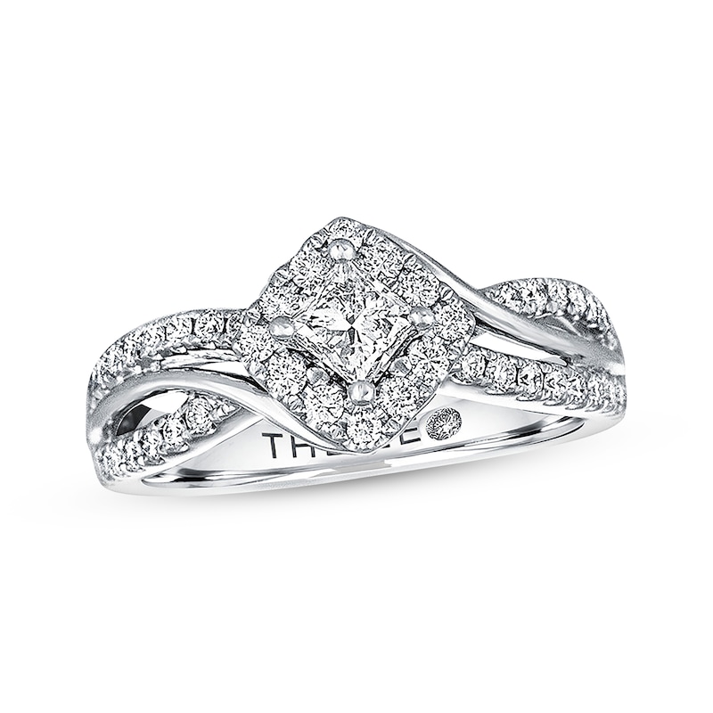 Main Image 1 of THE LEO Diamond Princess-cut Engagement Ring 3/4 ct tw 14K White Gold