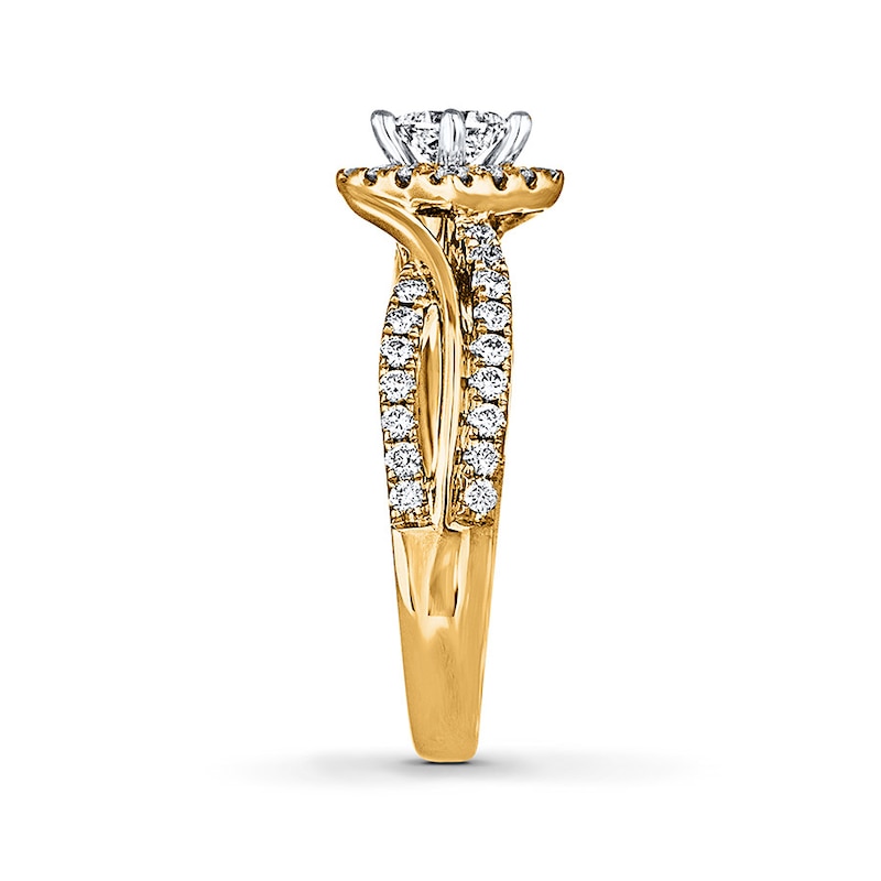 Main Image 3 of THE LEO Diamond Princess-cut Engagement Ring 3/4 ct tw 14K Yellow Gold
