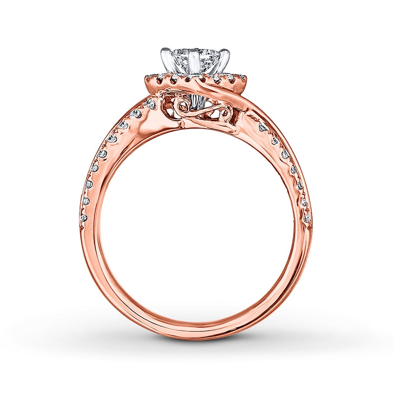 THE LEO Diamond Princess-cut Engagement Ring 3/4 ct tw 14K Rose Gold