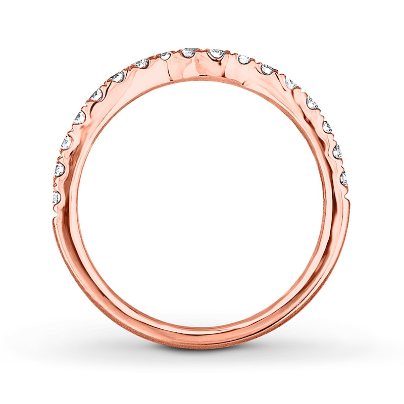 Main Image 2 of THE LEO Diamond Wedding Band 3/8 ct tw Round-cut 14K Rose Gold