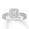 Thumbnail Image 0 of THE LEO Diamond Engagement Ring 3/4 ct tw Princess & Round-cut 14K White Gold