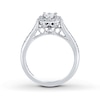 Thumbnail Image 1 of THE LEO Diamond Engagement Ring 3/4 ct tw Princess & Round-cut 14K White Gold