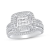 Diamond Engagement Ring 1 ct tw Princess/Round-cut 10K White Gold