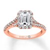 Thumbnail Image 0 of THE LEO Diamond Engagement Ring 1 ct tw Emerald/Round 14K Rose Gold