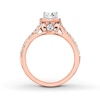 Thumbnail Image 1 of THE LEO Diamond Engagement Ring 1 ct tw Emerald/Round 14K Rose Gold