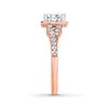 Thumbnail Image 2 of THE LEO Diamond Engagement Ring 1 ct tw Emerald/Round 14K Rose Gold
