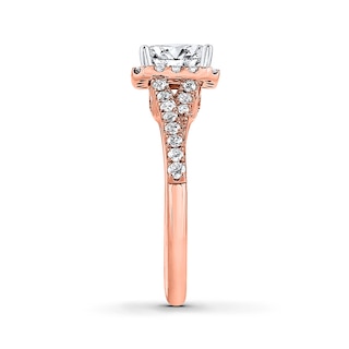 THE LEO Diamond Engagement Ring 1 ct tw Emerald/Round 14K Rose Gold | Kay