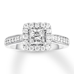 THE LEO Diamond Princess-cut Engagement Ring 1-1/8 ct tw 14K White Gold