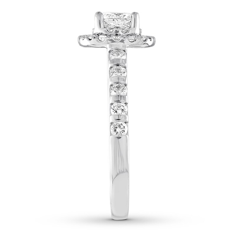 THE LEO Diamond Engagement Ring 1 ct tw Princess & Round-cut 14K White Gold