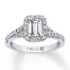 Thumbnail Image 1 of THE LEO Diamond Engagement Ring 1-3/8 ct tw Emerald & Round-cut 14K White Gold