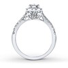 Thumbnail Image 2 of THE LEO Diamond Engagement Ring 1-3/8 ct tw Emerald & Round-cut 14K White Gold