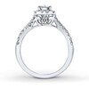 Thumbnail Image 1 of THE LEO Diamond Engagement Ring 1-3/8 ct tw Emerald & Round-cut 14K White Gold