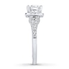 Thumbnail Image 3 of THE LEO Diamond Engagement Ring 1-3/8 ct tw Emerald & Round-cut 14K White Gold