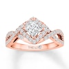 Thumbnail Image 0 of THE LEO Diamond Engagement Ring 1 ct tw Princess & Round 14K Rose Gold