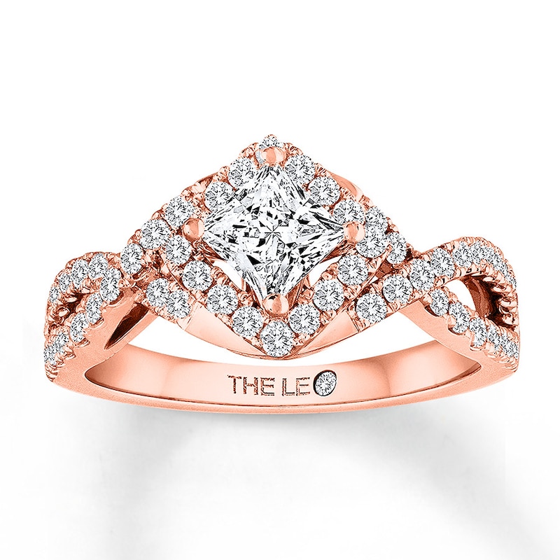 THE LEO Diamond Engagement Ring 1 ct tw Princess & Round 14K Rose Gold