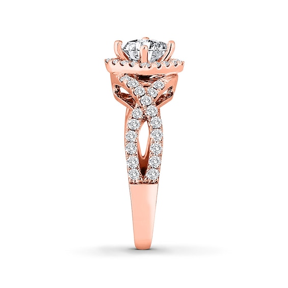 Leo Diamond Engagement Ring 1 cttw Princess/Round 14K Rose Gold | Kay