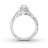 Thumbnail Image 2 of THE LEO Diamond Bridal Set 7/8 ct tw Princess & Round-cut 14K White Gold