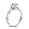Thumbnail Image 2 of THE LEO Diamond Engagement Ring 3/4 ct tw Princess & Round-cut 14K White Gold