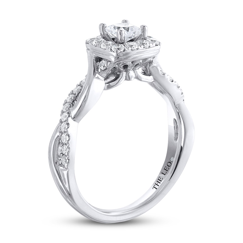 THE LEO Diamond Engagement Ring 3/4 ct tw Princess & Round-cut 14K White Gold