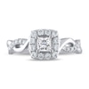 Thumbnail Image 3 of THE LEO Diamond Engagement Ring 3/4 ct tw Princess & Round-cut 14K White Gold