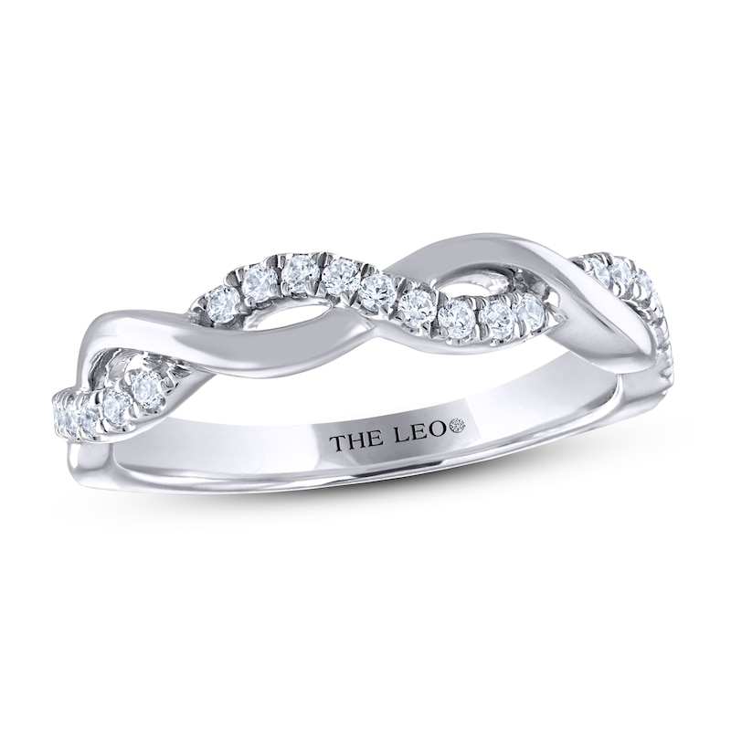 Main Image 1 of THE LEO Diamond Wedding Band 1/5 ct tw Round-cut 14K White Gold